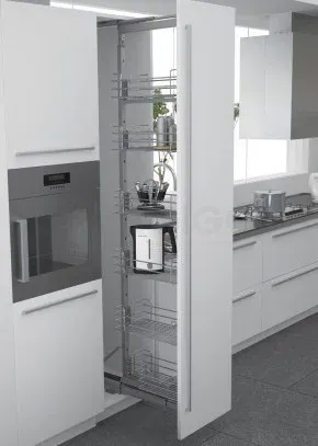 Фото товара: Sige Frontfix-M колонна выдвижная с 5-ю сетчатыми корзинами для высокого шкафа шириной 450 мм