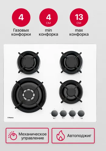 Детальное фото товара: Hansa BHGW63111035 газовая поверхность