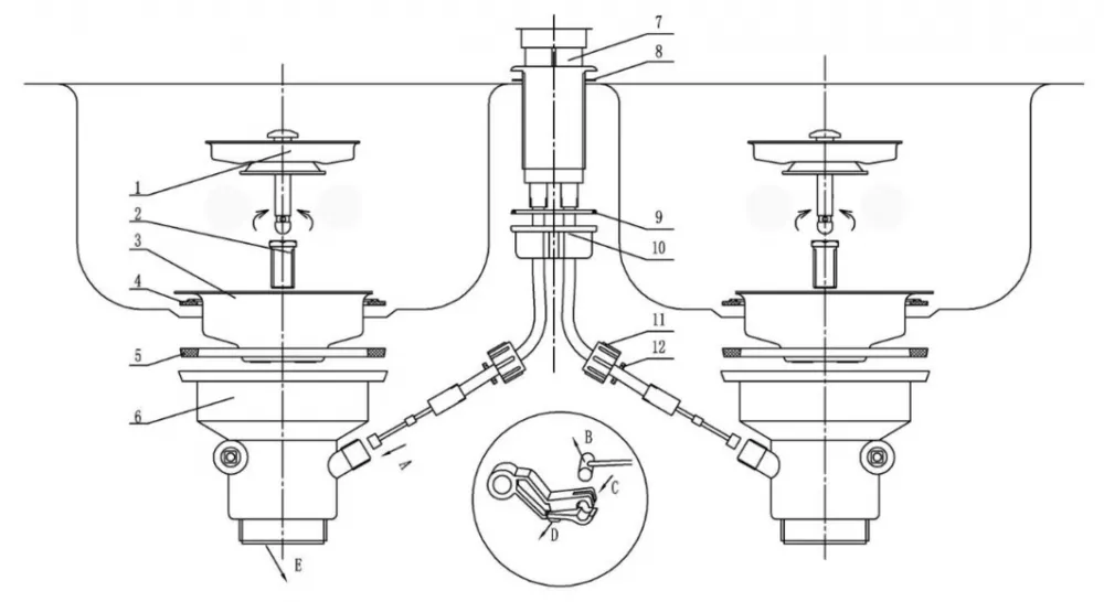Детальное фото товара: Oulin OL-H9910, мойка, нержавеющая сталь сатин