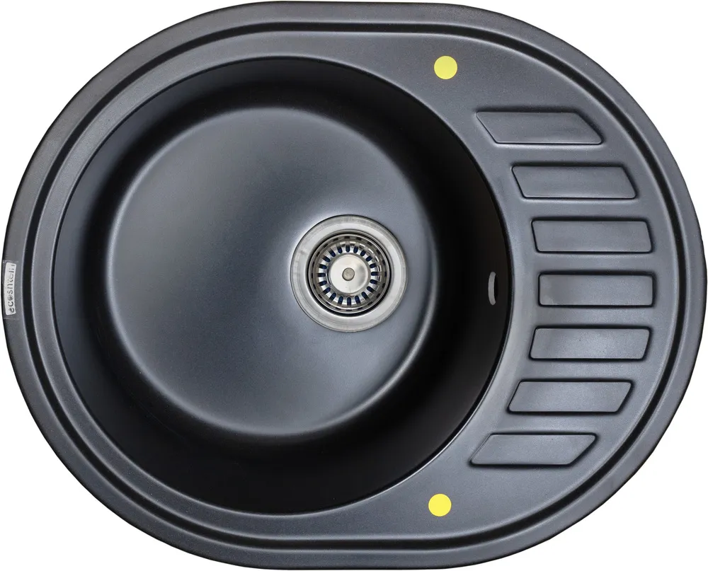 Фото товара: Ecoshtein KREIS OV 620, мойка, гранит, черный