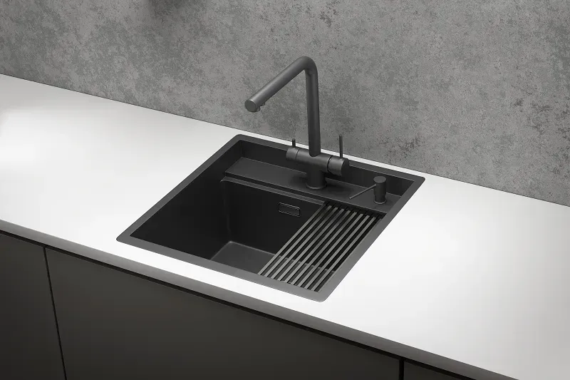 Детальное фото товара: GRANULA 5051 мойка, нержавеющая сталь, черный матовый