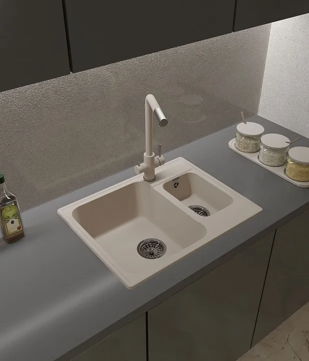 Детальное фото товара: GranFest QUARZ GF-Z09, мойка, гранит, белый