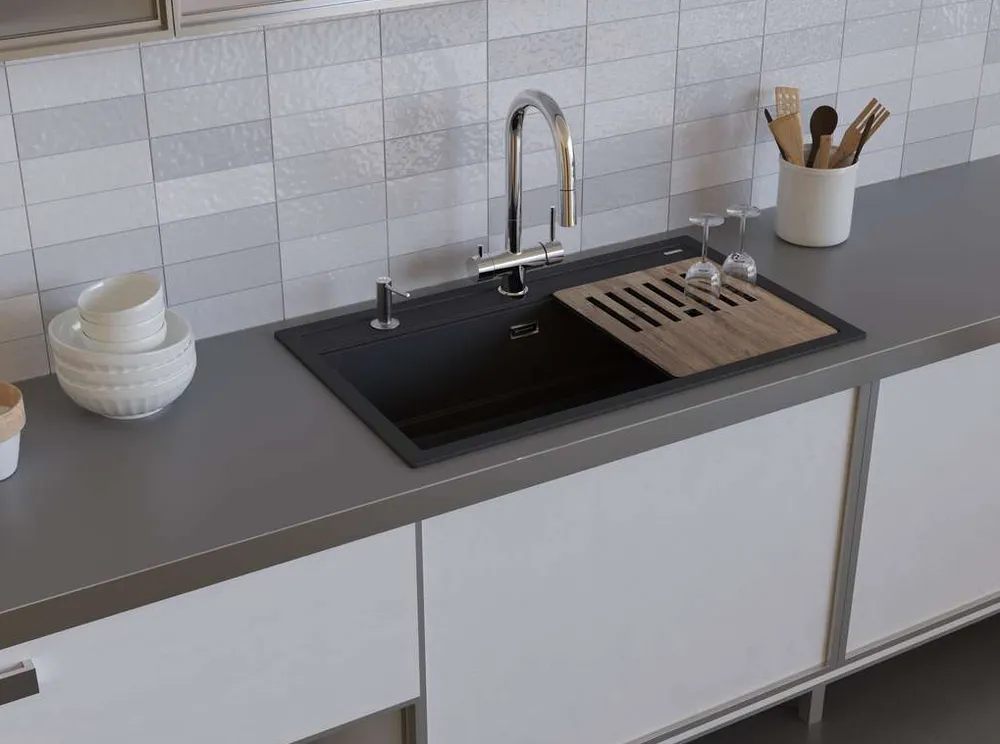 Детальное фото товара: Omoikiri Kitagawa 86-LB-WG, мойка, керамика, ветреный зеленый