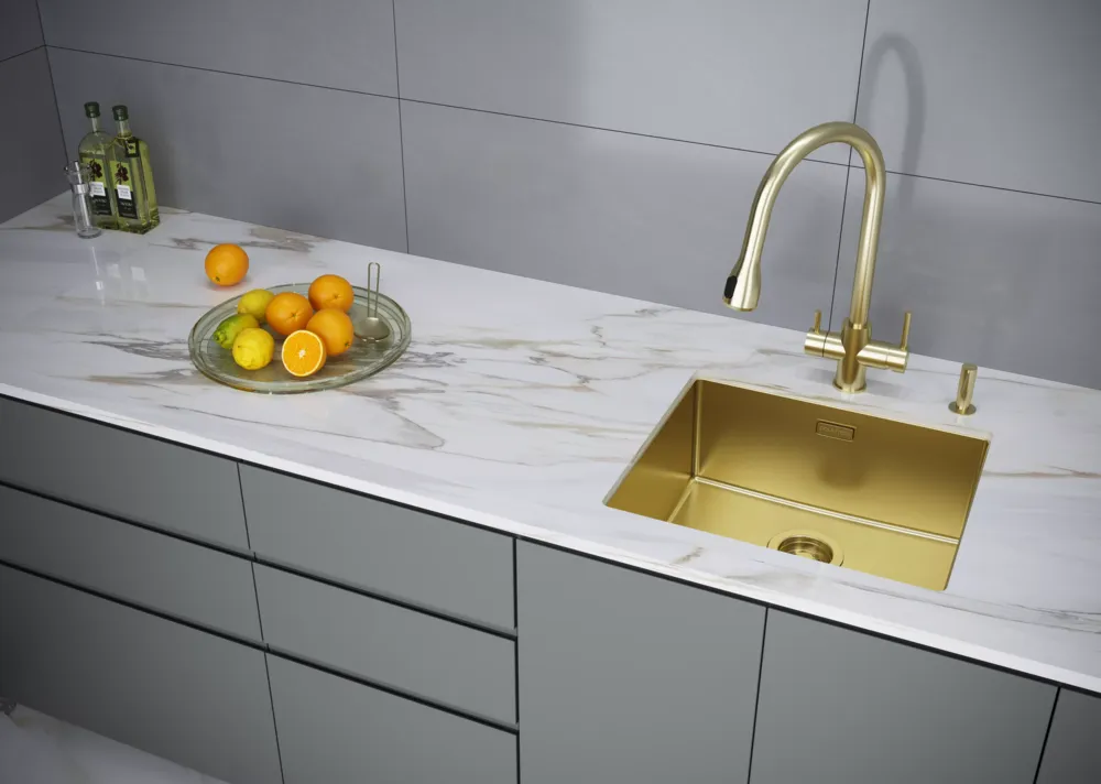 Детальное фото товара: Paulmark LANGE, смеситель, светлое золото