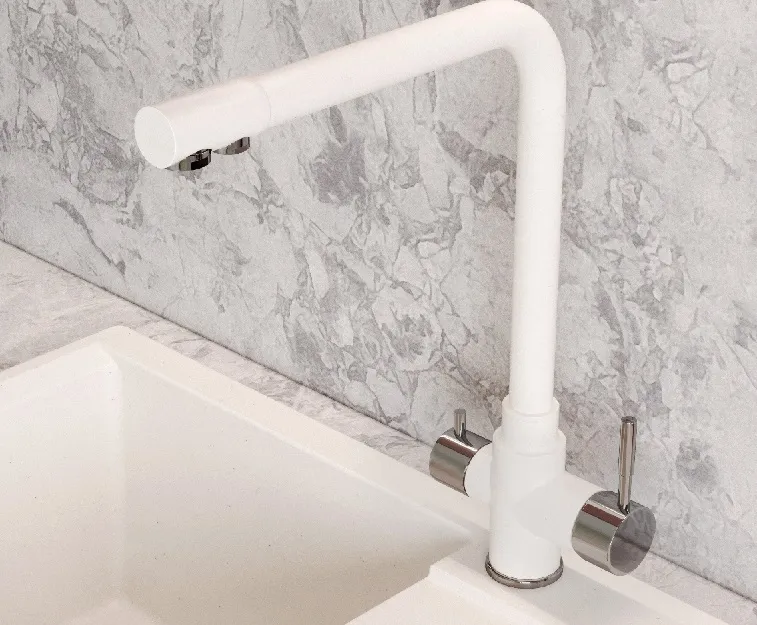 Детальное фото товара: Polygran Вега, смеситель, белый хлопок №36