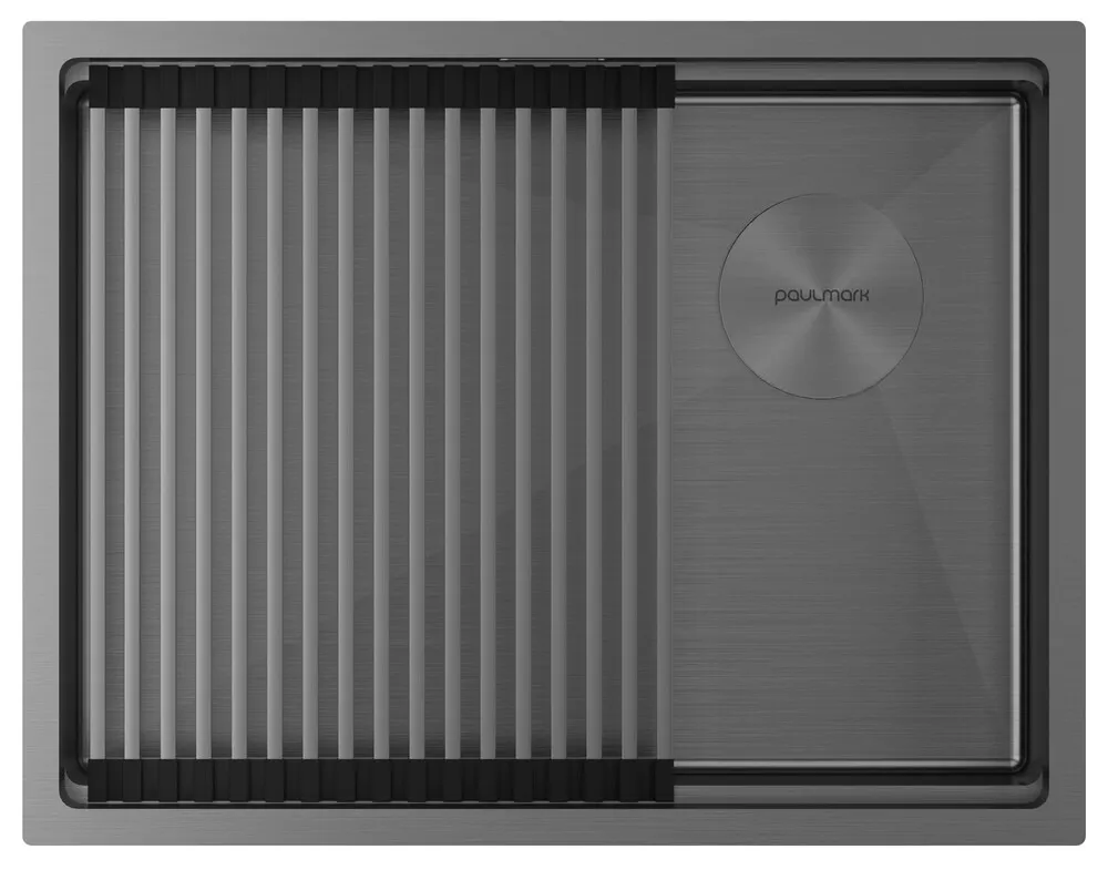Детальное фото товара: Paulmark NEXT-PRO 58 UNI, мойка, нержавеющая сталь, вороненая сталь