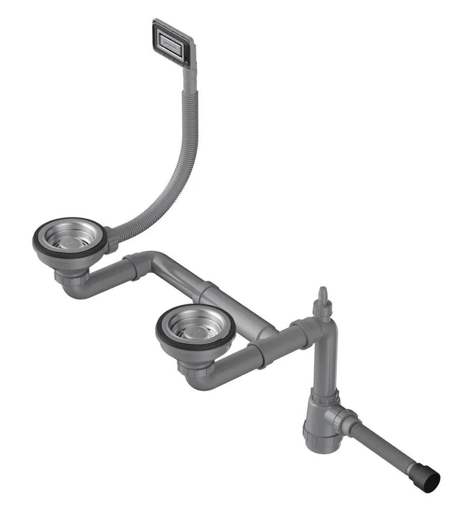 Фото товара: Omoikiri WK-1,5-UN-IN Арматура для полуторачашевых моек с универсальным прямоугольным переливом