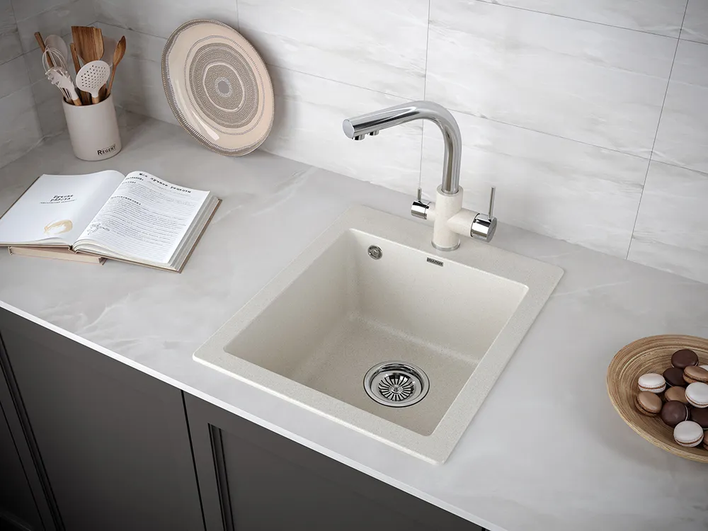 Детальное фото товара: Paulmark KANTE 40, мойка, гранит, бежевый