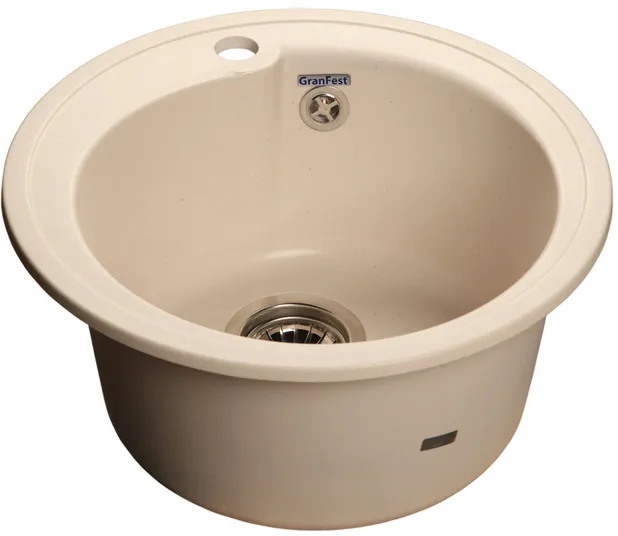 Детальное фото товара: GranFest RONDO GF-R-450, мойка, мрамор, белый