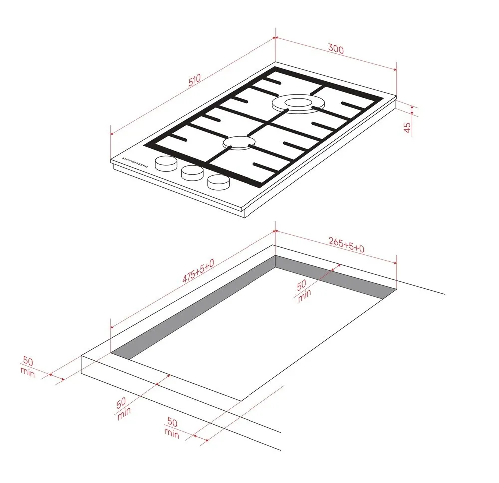 Детальное фото товара: Kuppersberg FG 36 B газовая поверхность