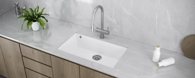 Детальное фото товара: KUCHENSTERN SUB 80, мойка, гранит, белый