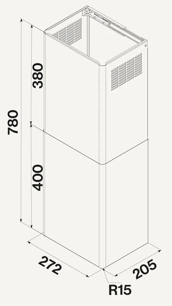 Фото товара: Falmec короб декоративный для TAB 60-80, нержавеющая сталь