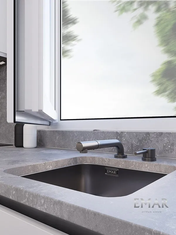 Детальное фото товара: Emar EC-7027 PVD Dark, смеситель, черный