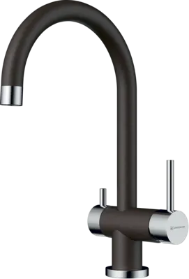 Фото товара: Omoikiri Yamada-DC, смеситель, хром/гранит, темный шоколад