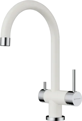 Фото товара: Omoikiri Yamada-WH, смеситель, хром/гранит, белый