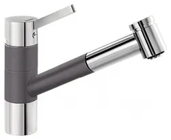 Детальное фото товара: Blanco Tivo-S смеситель, хром/гранит, темная скала