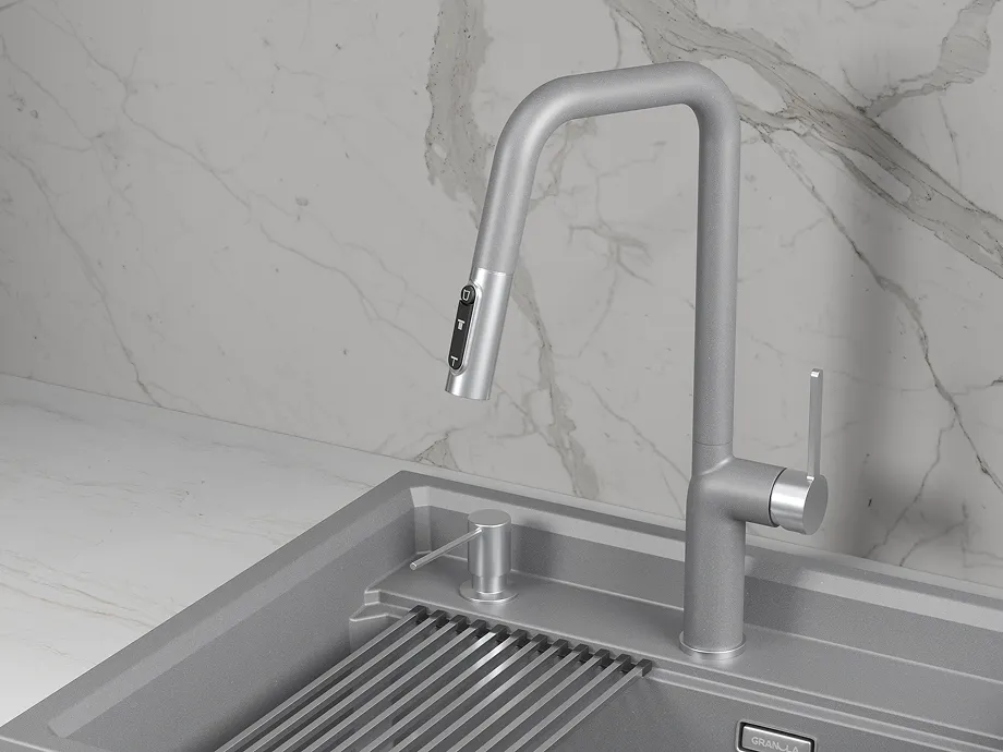 Детальное фото товара: GRANULA 9011 смеситель, нержавеющая сталь, алюминиум