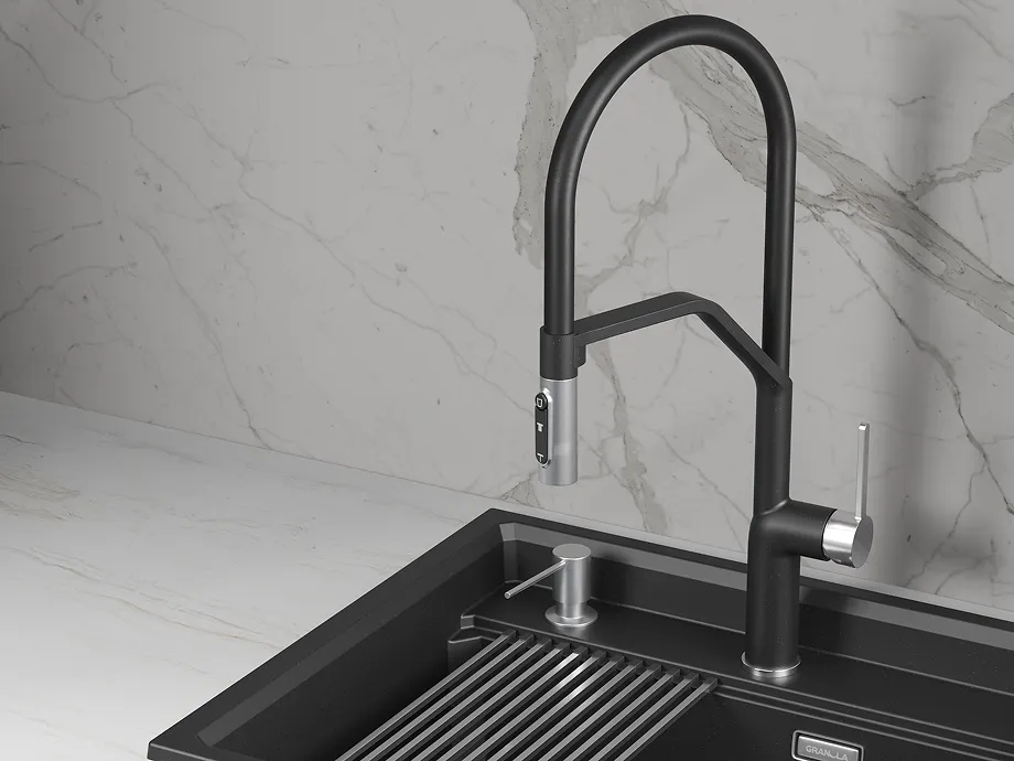 Детальное фото товара: GRANULA 9012 смеситель, гранит, шварц