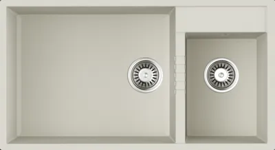 Фото товара: Omoikiri Tedori 85-2-U WH, мойка, гранит, белый
