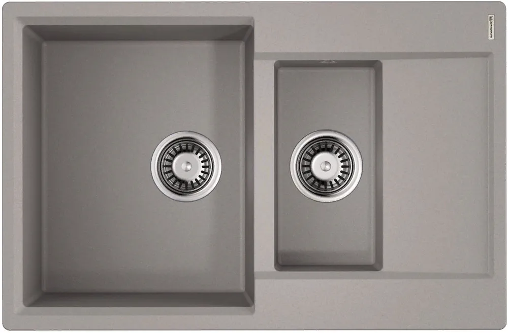Фото товара: Omoikiri Daisen 78-2T-GR, мойка, гранит, leningrad grey