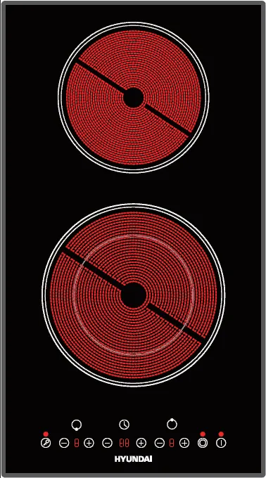 Фото товара: Hyundai HHE 3285 BG стеклокерамическая поверхность