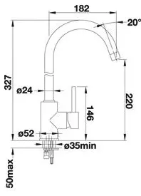 Детальное фото товара: Blanco Mida, смеситель, гранит, черный