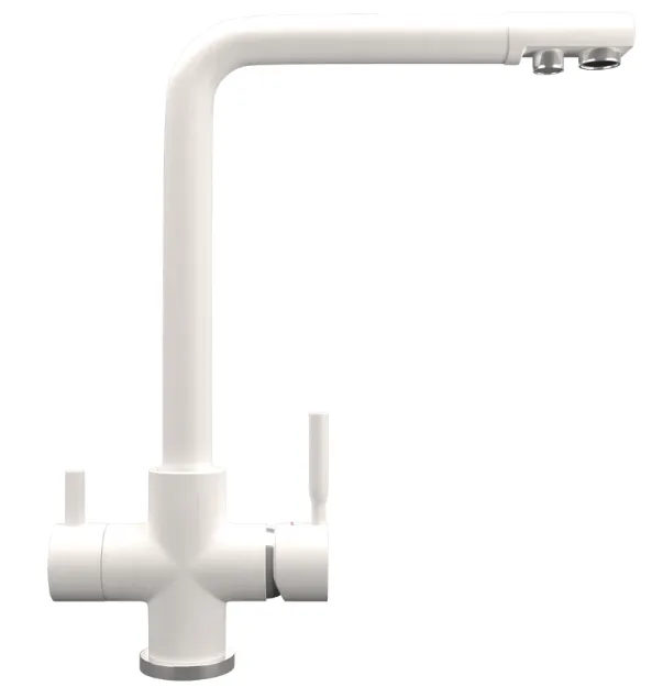 Фото товара: Maunfeld MFQT-16W, смеситель, гранит, кремовый