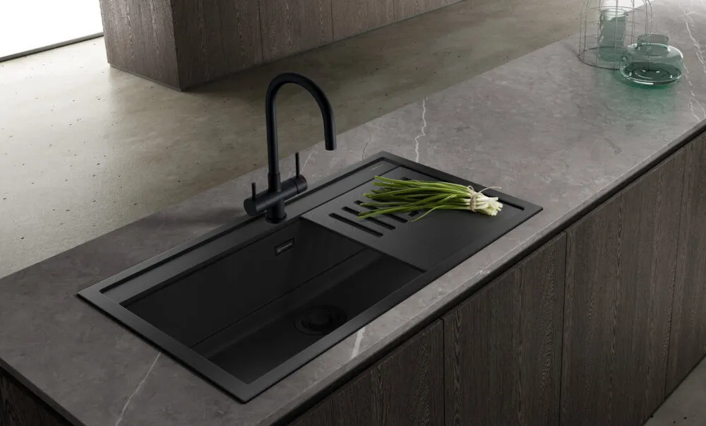 Детальное фото товара: Omoikiri Kitagawa 86-LB-GB, мойка, керамика, графит