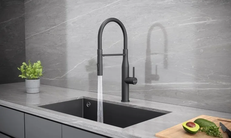 Детальное фото товара: KUCHENSTERN KERN-E, смеситель, гранит, черный