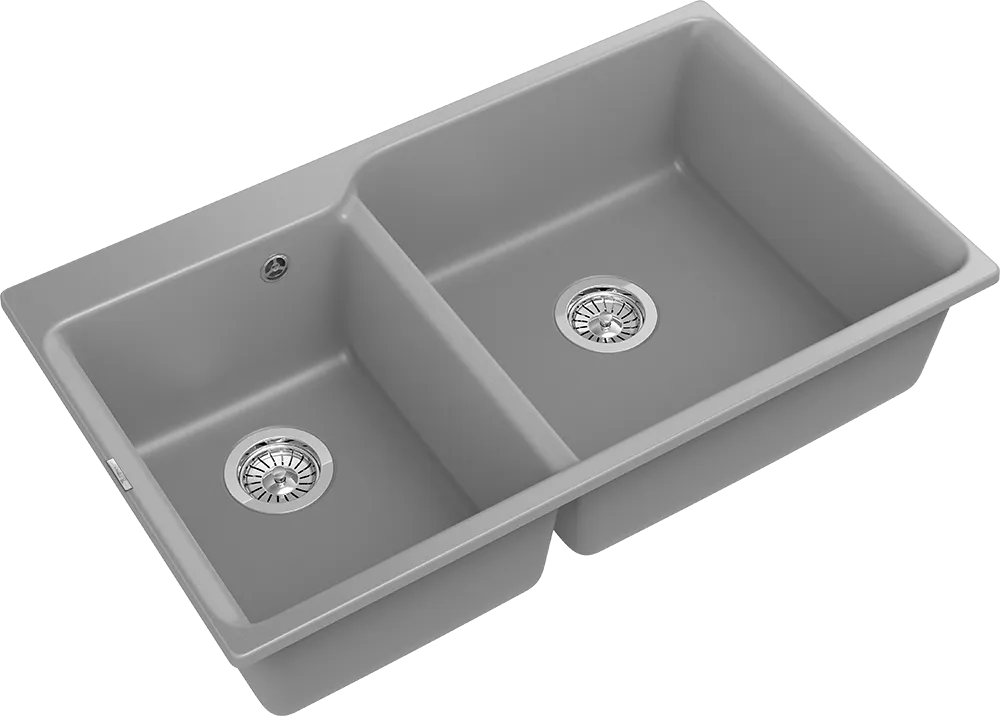 Детальное фото товара: Rivelato AXEL X-90D grigio metallizzato, мойка, гранит, серый металлик