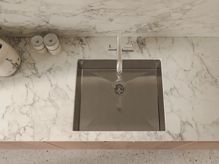 Детальное фото товара: Rivelato RINOX 5444 UN PVD black, мойка, нержавеющая сталь, черный