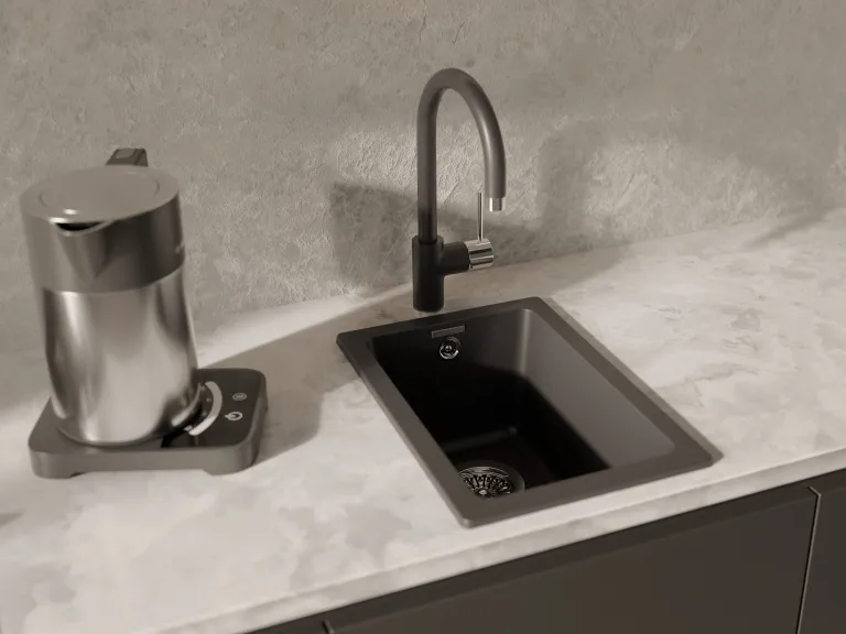 Детальное фото товара: Rivelato ORTA 9021208 antracite/cromo, смеситель, гранит, антрацит/хром