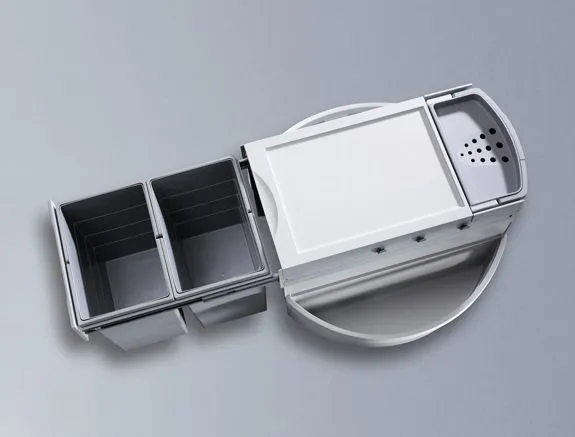 Детальное фото товара: Hailo Rondo выдвижная система с 2 мусорными ведрами по 18 л