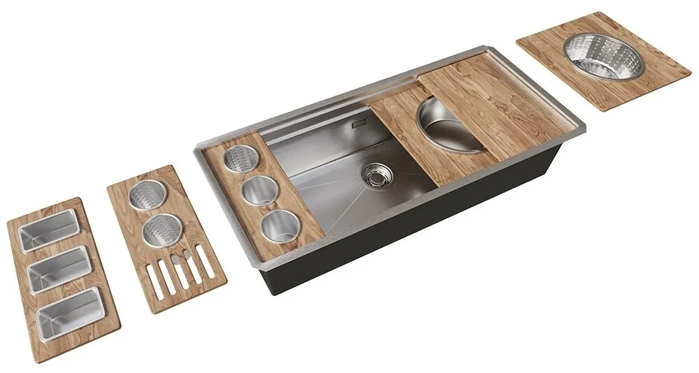 Детальное фото товара: Emar EMB-111 Satin, мойка, нержавеющая сталь PVD, сатин