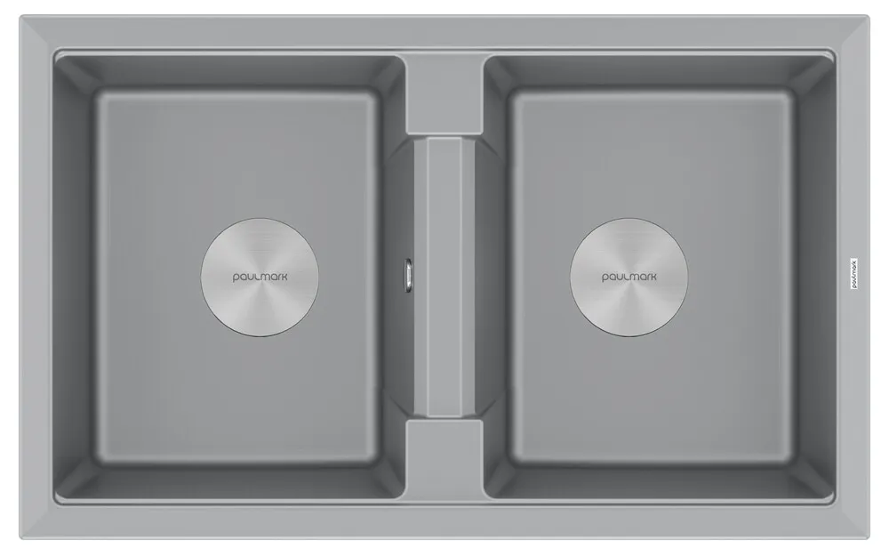 Фото товара: Paulmark TANDEM 80/2, мойка, гранит, серый металлик