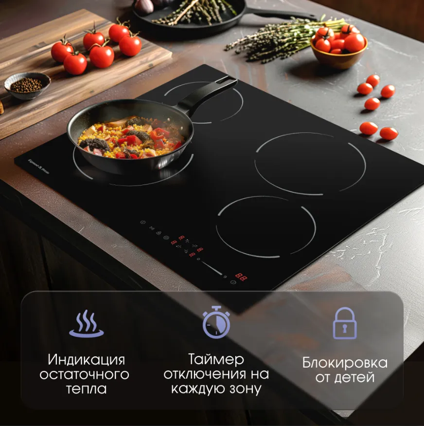 Детальное фото товара: Zigmund & Shtain CN 50.6 B стеклокерамическая поверхность