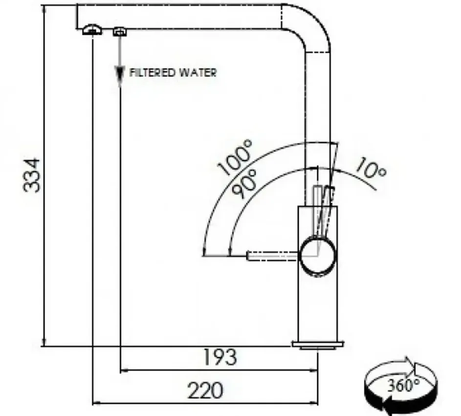 Детальное фото товара: Franke Neptune Clear Water, смеситель, гранит, миндаль