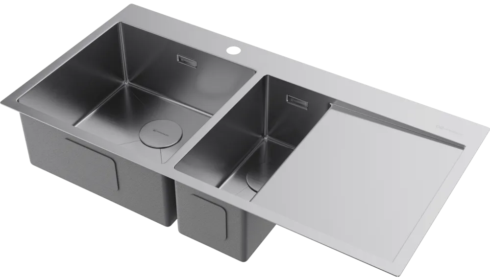 Детальное фото товара: Omoikiri Akisame 100-2-IN-L, мойка, нержавеющая сталь, чаша слева