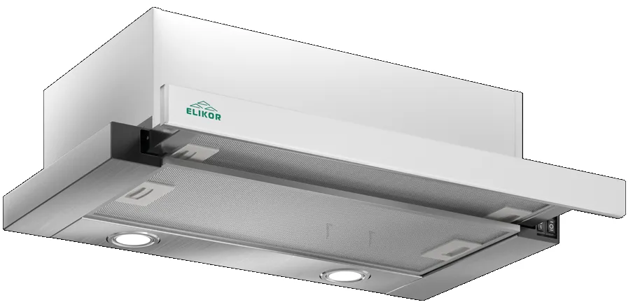 Детальное фото товара: Elikor Интегра GLASS 60Н-400-В2Д нерж/стекло белое