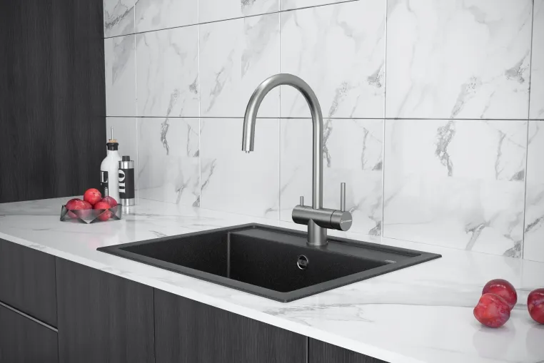 Детальное фото товара: KUCHENSTERN DRIM-F, смеситель, нержавеющая сталь