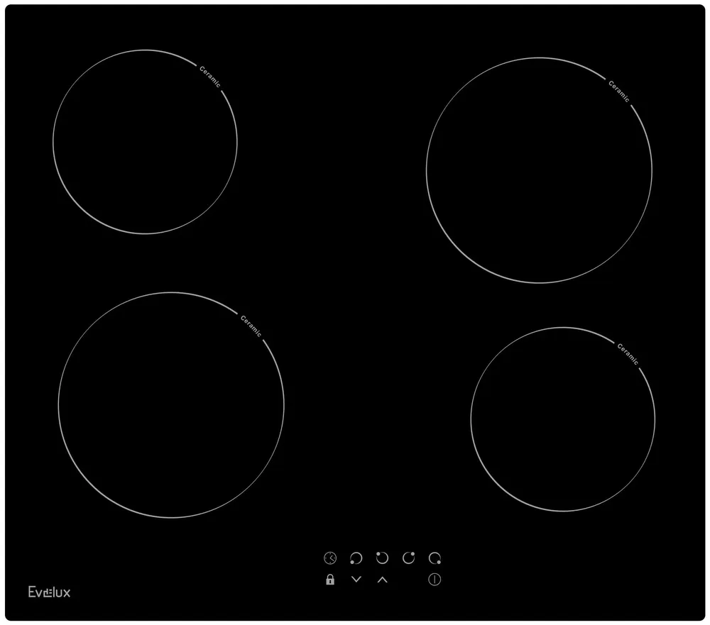 Детальное фото товара: Evelux HEV 640 B стеклокерамическая поверхность