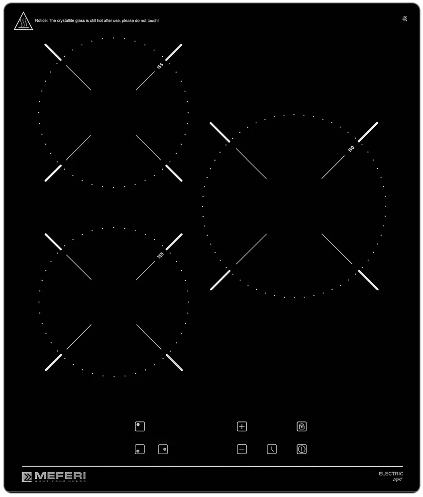 Детальное фото товара: MEFERI MEH453BK LIGHT стеклокерамическая поверхность