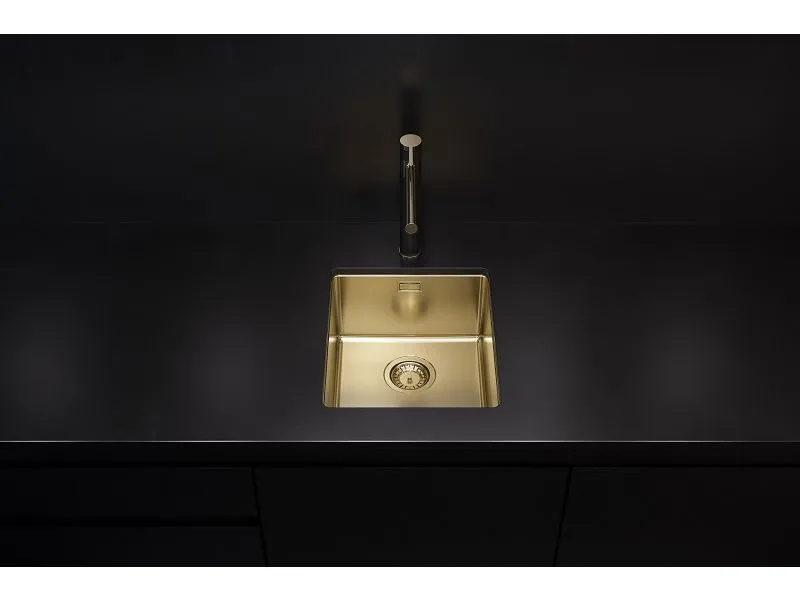 Детальное фото товара: ALVEUS KOMBINO 20 MONARCH GOLD SAT-90, мойка, нерж. сталь, золото (в компл. с выпуском без сиф.)