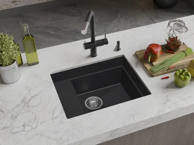 Детальное фото товара: Rivelato NOBILE NB-544-L antracite, мойка, гранит, антрацит