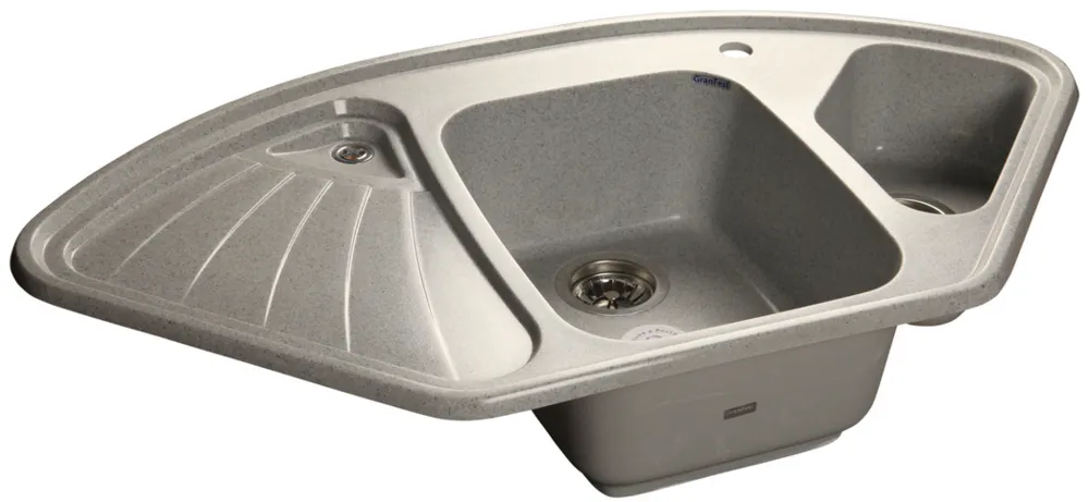 Детальное фото товара: GranFest CORNER GF-C-1040 E, мойка, мрамор, серый