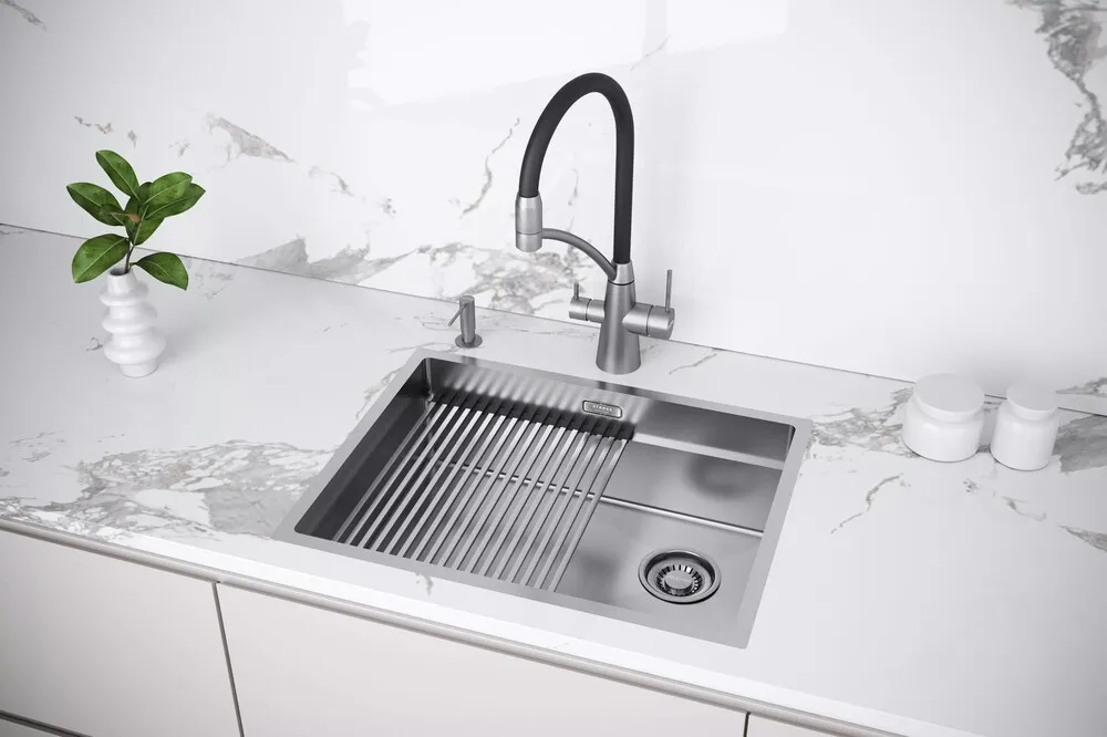 Детальное фото товара: Paulmark NEXT-PRO 58 UNI, мойка, нержавеющая сталь брашированная