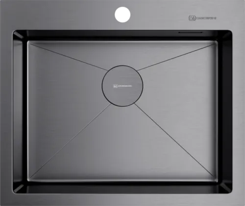 Детальное фото товара: Omoikiri Akisame 59-GM, мойка, нержавеющая сталь/вороненая сталь
