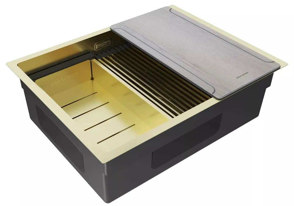 Детальное фото товара: Paulmark NEXT-MULTI SINK 58 UNI, мойка, нержавеющая сталь, светлое золото