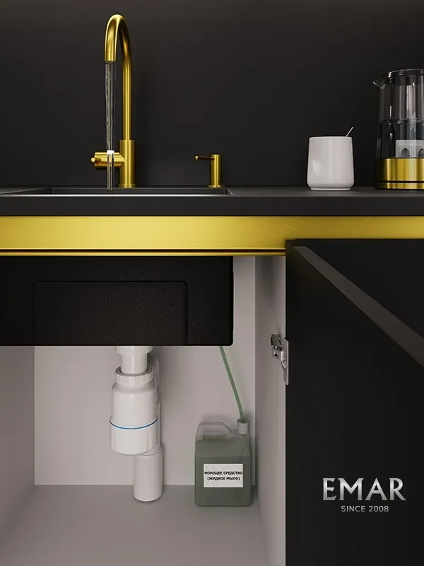 Детальное фото товара: Emar ЕД-405D.PVD Golden, дозатор для моющего средства, золото