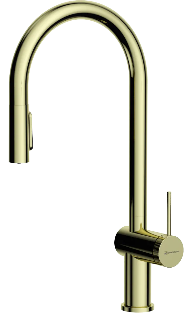 Фото товара: Omoikiri Tahara-SB-LG, смеситель, светлое золото